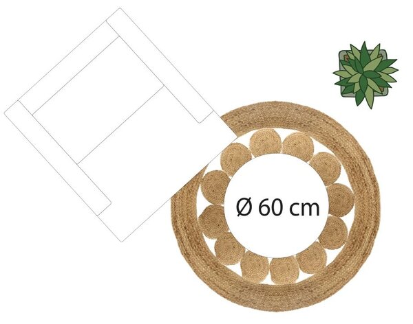 Koberec Lace, (fi) 120 cm, béžová