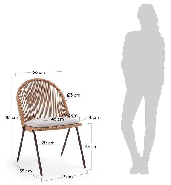 Béžová zahradní židle Kave Home Shann s výpletem