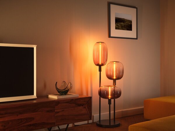 Dekorativní šedá stojací lampa 3xE27