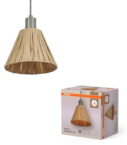 Dekorativní závěsné svítidlo Raffia 1XE27, Zelená