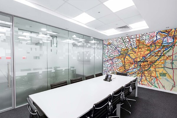 DIMEX | Vliesová fototapeta Mapa Philadelphie MS-5-1519 | 375 x 250 cm| zelená, bílá, žlutá