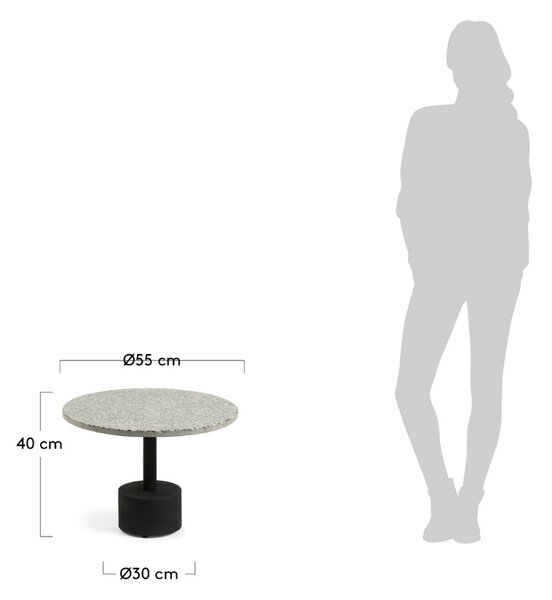 Šedý terrazzo odkládací stolek Kave Home Delano 55 cm