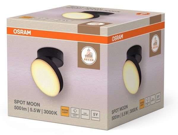 Černé stropní svítidlo 5,50 W Teplá bílá 120 mm