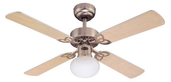 Stropní ventilátor se světlem Vegas, hliník a dřevo, tichý, Westinghouse Westinghouse, VEGAS, Dřevo, Obývací pokoj, Dřevo, Moderní