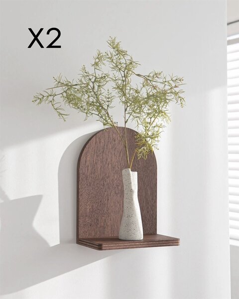 Kalune Design Sada 2 ks nástěnných polic Raf261 ořech
