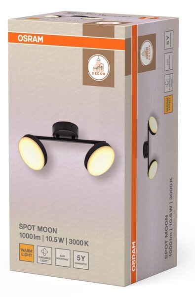 Černé stropní svítidlo 10,50 W Teplá bílá 350 mm
