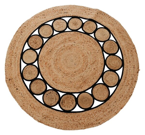 Koberec Jute, (fi) 120 cm, hnědá/černá