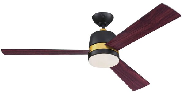 Stropní ventilátor Tristan se světlem, černý/dřevo, Westinghouse Westinghouse, Tristan, Dřevo, Obývací pokoj, Dřevo