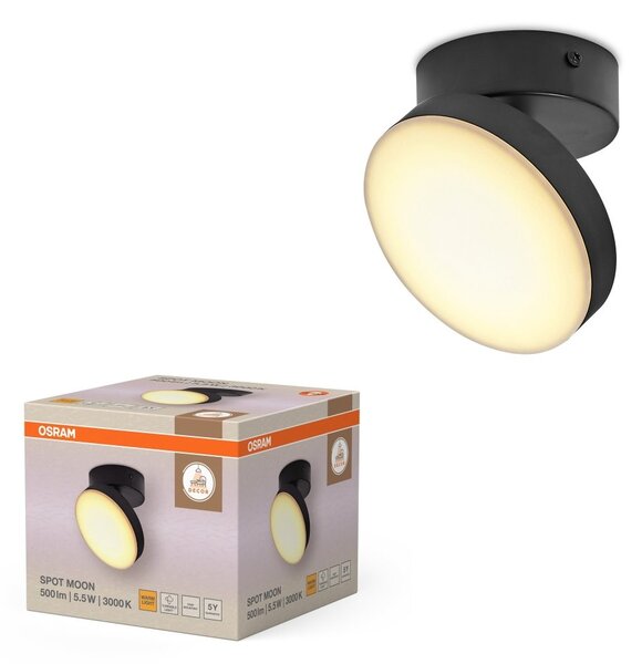 Černé stropní svítidlo 5,50 W Teplá bílá 120 mm