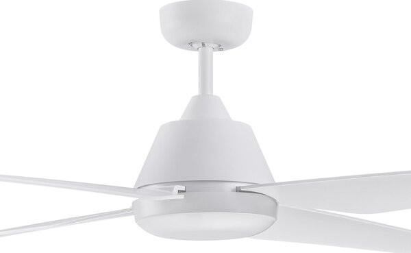Stropní ventilátor Aria LED, bílý, tichý, 122 cm – Beacon Beacon Lighting, Aria, Bílá, Obývací pokoj, Plast, Moderní