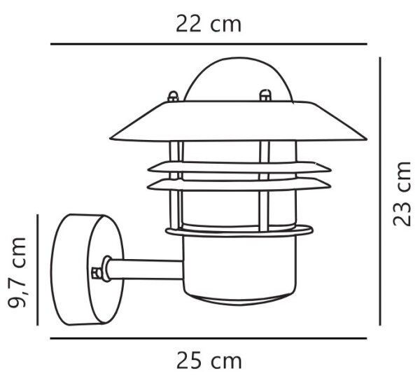 Nordlux - Venkovní nástěnné svítidlo BLOKHUS 1xE27/60W/230V IP54 měděná