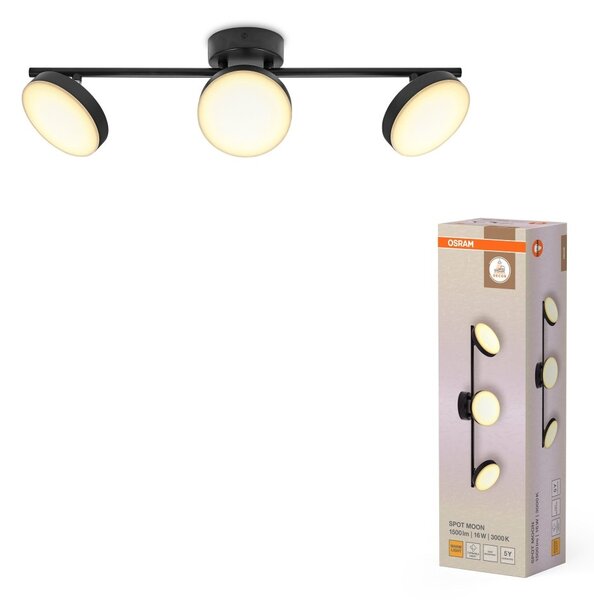 Černé stropní svítidlo 16 W Teplá bílá 580 mm