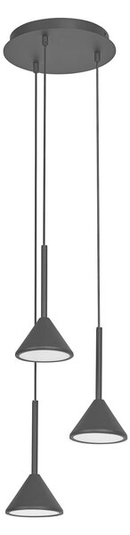 Decor Fuji závěsné svítidlo 3x LED 13 W, Teplá bílá 3000 K, černé, Ø290 mm