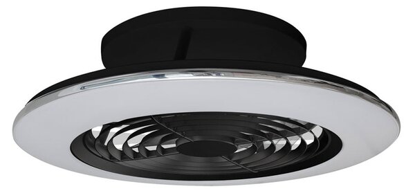 Stropní ventilátor Alisio Mini LED, černý, Ø 52,5 cm – Mantra Mantra Iluminación, Alisio mini, stmívatelné, Černá, Obývací pokoj, Kov, Moderní