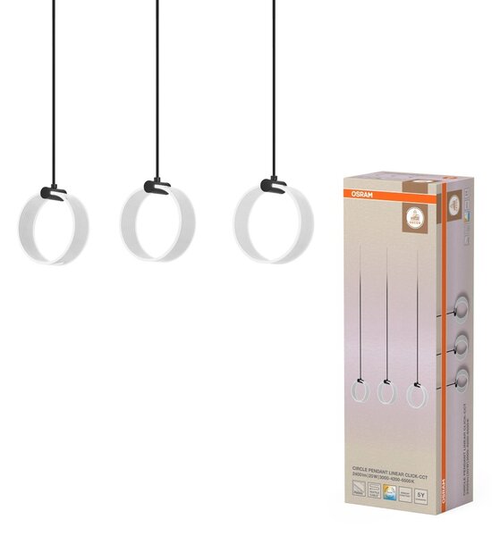 Decor kulaté 3x LED závěsné svítidlo LN 20W Click CCT černé 660 mm
