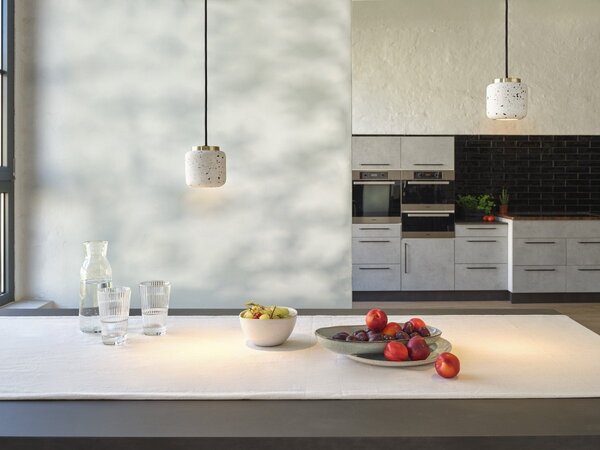Decor Terrazzo kulaté závěsné svítidlo 1x GU10, bílá