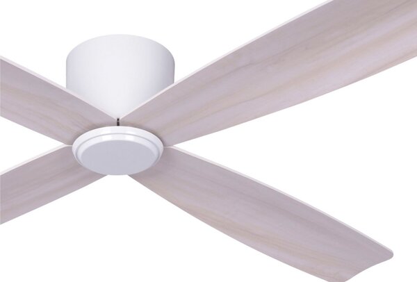 Stropní ventilátor Fraser, bílý/dub, DC, tichý, Ø 132 cm – Beacon Beacon Lighting, Fraser, Dřevo, Obývací pokoj, Dřevo, Moderní