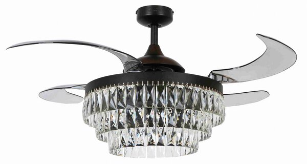 Stropní ventilátor Fanaway Veil s osvětlením, černý, tichý, model Beacon Beacon Lighting, Fanaway Veil, Černá, Obývací pokoj, Plast