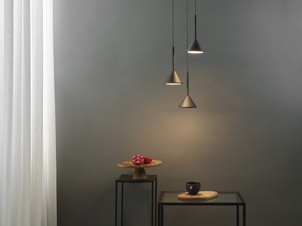 Decor Fuji závěsné svítidlo 3x LED 13 W, Teplá bílá 3000 K, černé, Ø290 mm