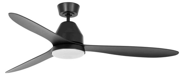 Stropní ventilátor Whitehaven s osvětlením, černý, tichý – Beacon Beacon Lighting, Whitehaven, stmívatelné, Černá, Obývací pokoj, Plast, Moderní