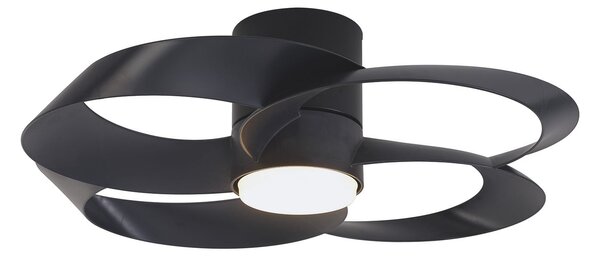 Stropní ventilátor Rose LED, černý, DC, tichý, CCT – Mantra Mantra Iluminación, Rose, stmívatelné, Černá, Obývací pokoj, Plast, Moderní