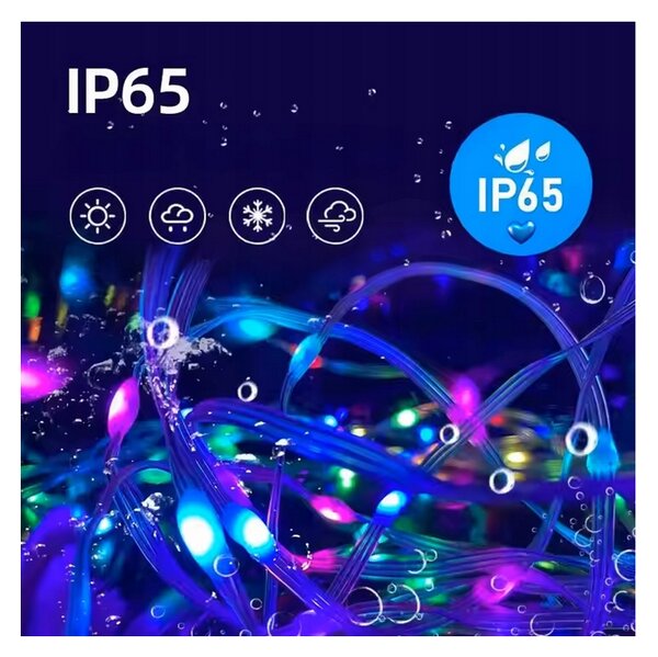 ECOLIGHT Osvětlení vánočního stromku IP65 RGB LED pásek 10m 200led