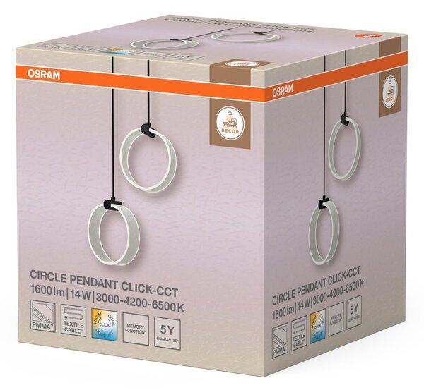 Decor Circle 2x LED závěsné svítidlo 14 W Click CCT, černé, Ø273 mm