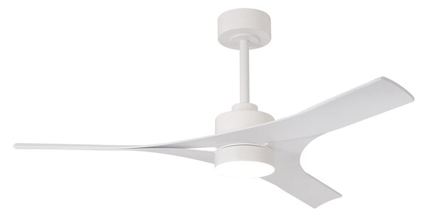 Thajský stropní ventilátor s LED osvětlením, bílý, tichý DC motor, CCT – Mantra Mantra Iluminación, Thai, stmívatelné, Bílá, Obývací pokoj, Plast, Moderní