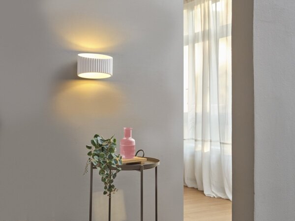 Dekorativní bílé nástěnné svítidlo 345 mm, 1x E27, sádra