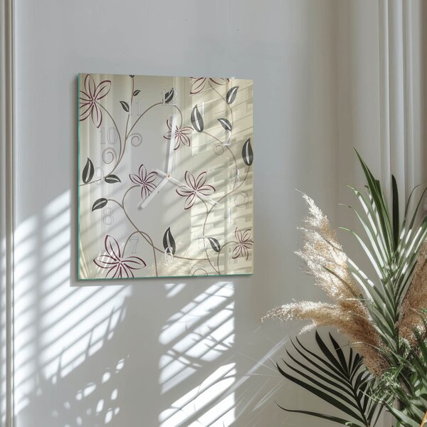 Skleněné hodiny Květinové umění zskb-30x30-00079917