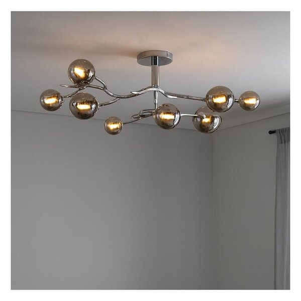 Brilagi - LED Přisazený lustr MISTEL 9xG9/3W/230V černý chrom/kouřová