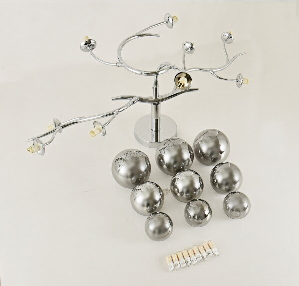 Brilagi - LED Přisazený lustr MISTEL 9xG9/3W/230V černý chrom/kouřová