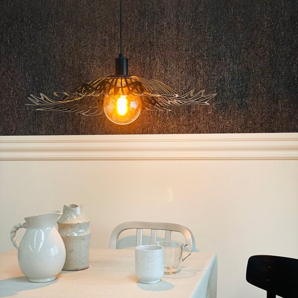 Závěsná svítidlo Dyberg Larsen, Flora, stmívatelné, Černá, Obývací pokoj, Kov, Design