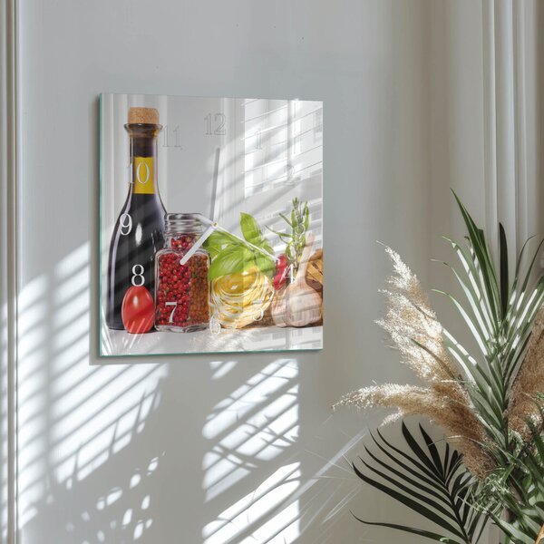 Skleněné hodiny Těstoviny zskb-30x30-00089457