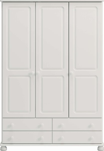 Bílá šatní skříň do ložnice se čtyřmi šuplíky Richmond 302