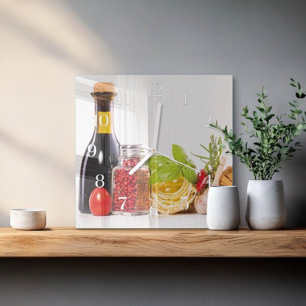 Skleněné hodiny Těstoviny zskb-30x30-00089457
