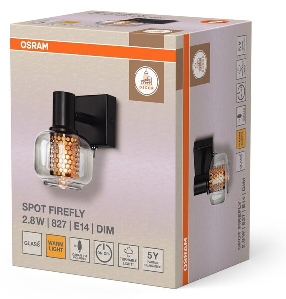 Dekorativní černé nástěnné svítidlo 2,80 W Teplá bílá 105 mm