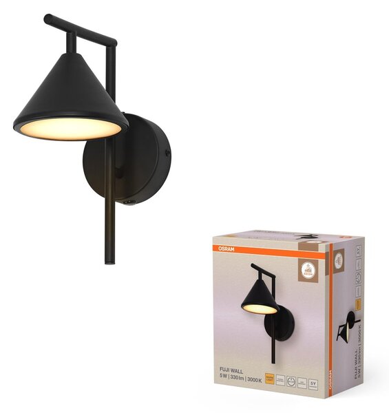Dekorativní černé nástěnné svítidlo 5 W Teplá bílá 120 mm