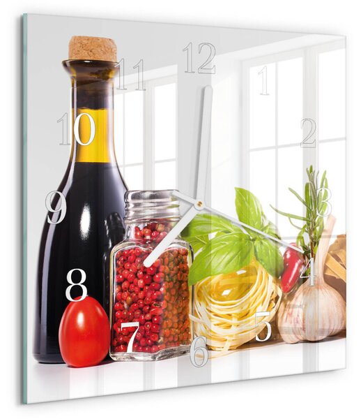 Skleněné hodiny Těstoviny zskb-30x30-00089457