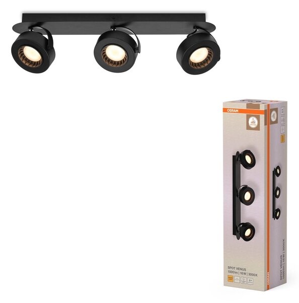 Dekorativní černé stropní svítidlo 16 W Teplá bílá 500 mm