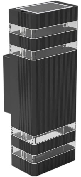 Exteriérové ​​nástěnné svítidlo Vini, 1x skleněné/černé hliníkové stínítko, (29,5 cm)