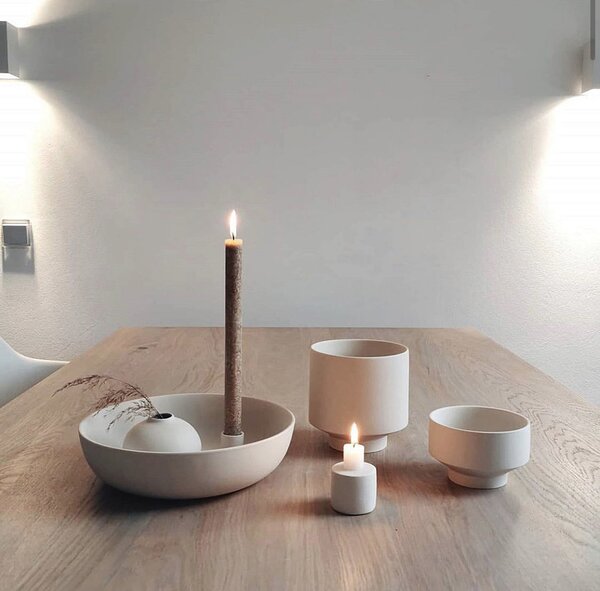 Storefactory Scandinavia Keramický svícen Lidatorp XL - Beige SF114