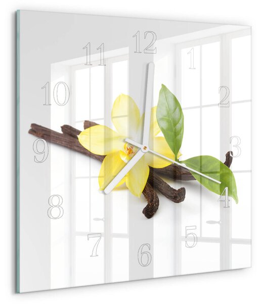 Skleněné hodiny Vanilková orchidej zskb-30x30-00087184