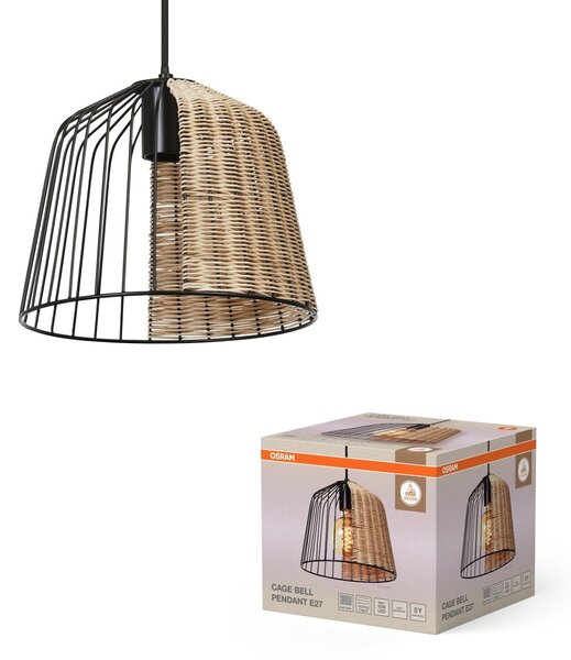 Dekorativní černé Závěsné svítidlo E27 Bell