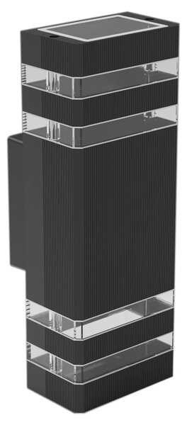 Exteriérové ​​nástěnné svítidlo Vini, 1x skleněné/černé hliníkové stínítko, (29,5 cm)