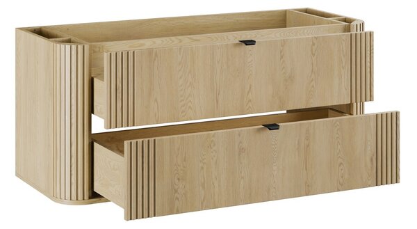Comad Koupelnová sestava Ovalia Pure se zápustným umyvadlem a skříňkami 120 cm dub cremona