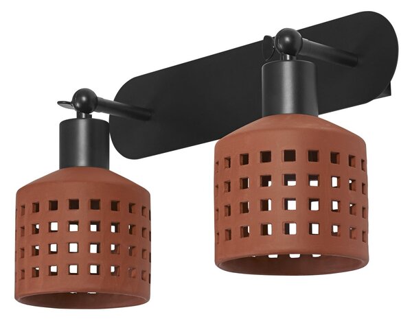Dekorativní nástěnné svítidlo Clay Windows 2xE27 hnědé, 375 mm