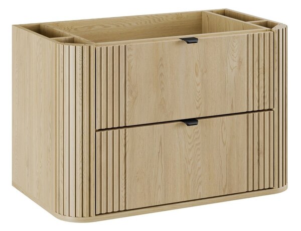Comad Koupelnová sestava Ovalia River s deskou, umyvadlem a skříňkami 80 cm dub Cremona