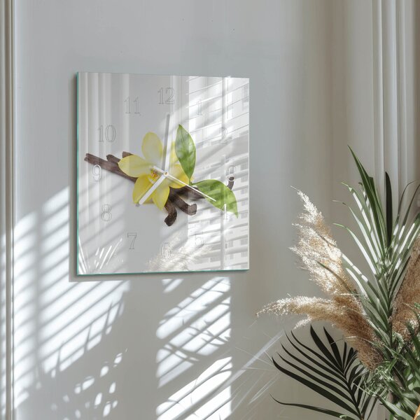 Skleněné hodiny Vanilková orchidej zskb-30x30-00087184