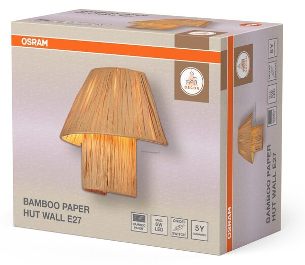 Dekorativní nástěnné svítidlo Bamboo Paper Hut 1xE27 hnědé